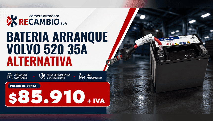 Batería Arranque Volvo 520 35A Alternativa - Precio de venta $85.910 + IVA